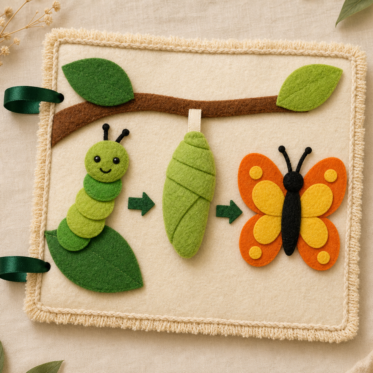 Felt caterpillar life cycle activity page