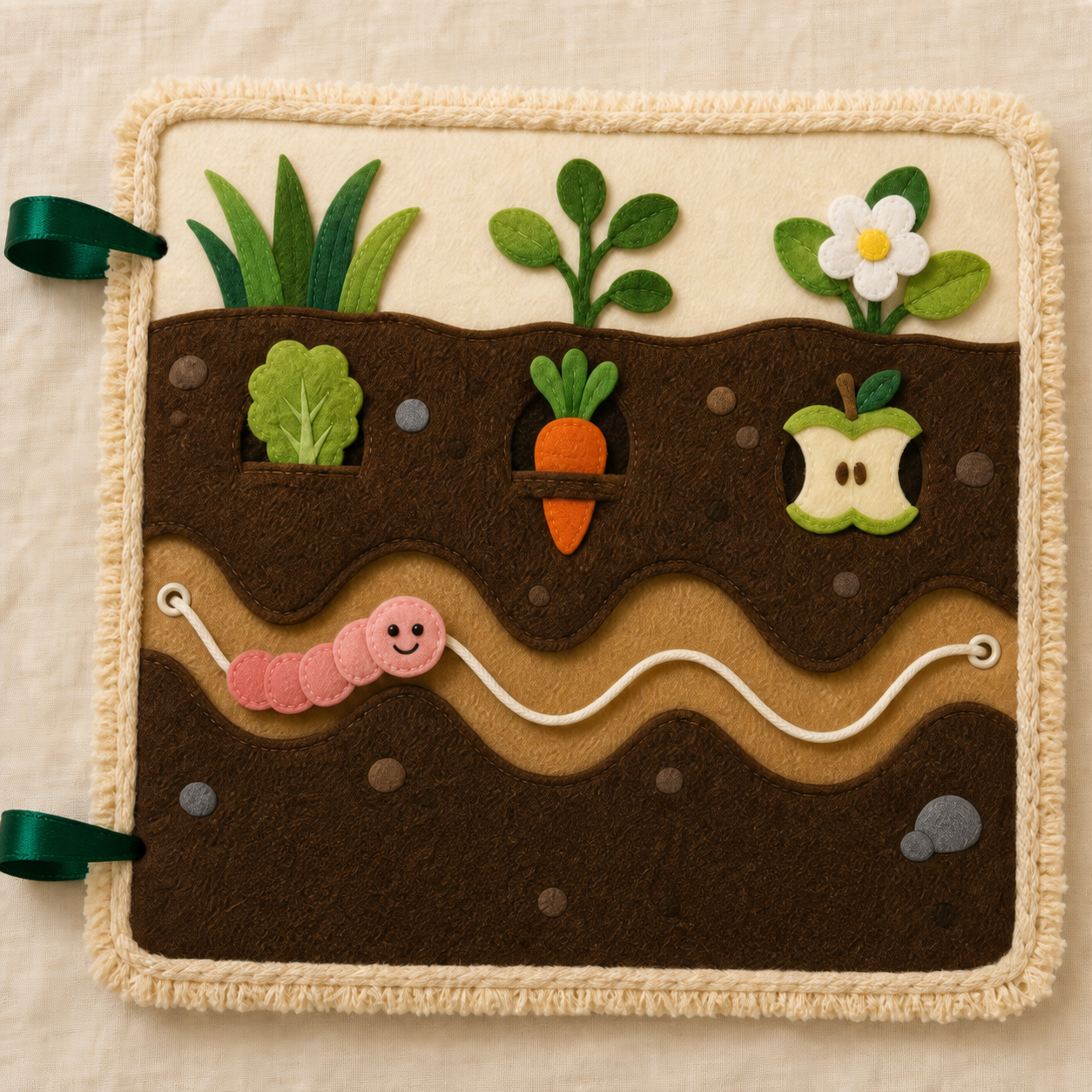 Felt garden and worm activity page