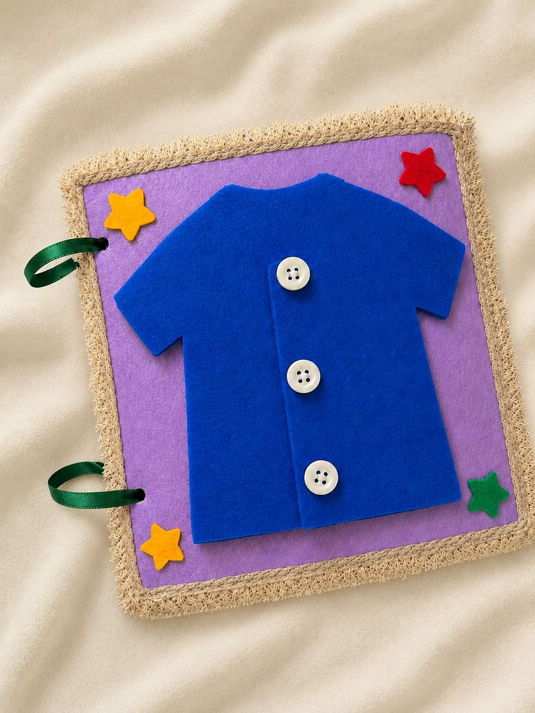 Felt blue button-up shirt activity page