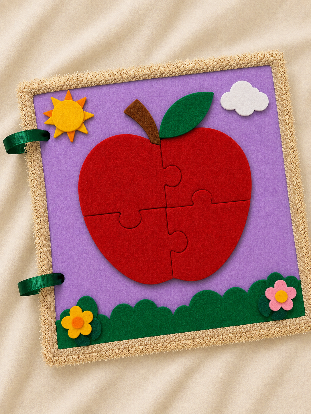 Felt apple puzzle activity page