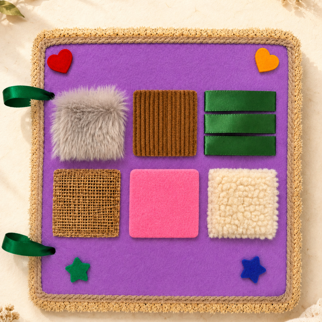 Felt and fabric texture touch activity page
